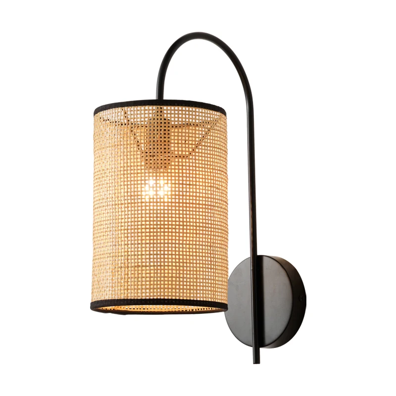 

rattan art Japanese-style aisle wall lamp living room background wall homestay bedroom bedside rattan atmosphere