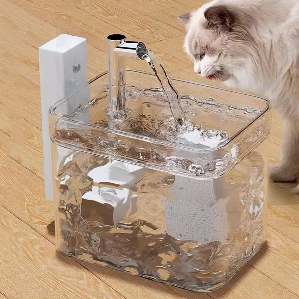 

1.5L Cat Water Fountain Wireless Automatic Pet Water Dispenser USB Rechargeable Cordless Waterer Sensor Dog Drinking Fountain