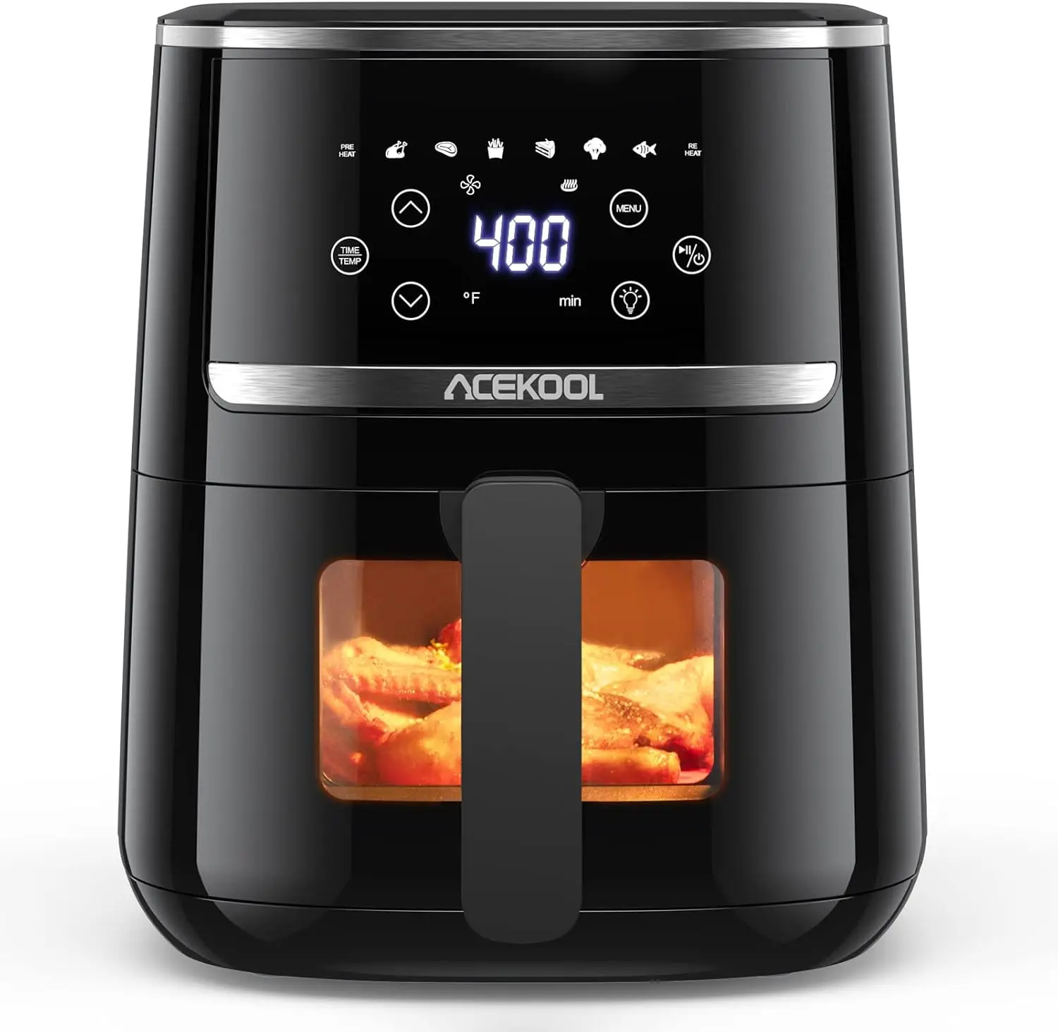 

Air Fryer 5 Quart, Digital Display Air Fryer Toaster Oven Combo with 8 Cooking Presets Oilless Cooker for Quick Meal, Visible Wi