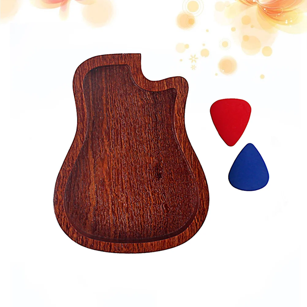 

Guitar Pick Organizer Plectrum Holder with Picks Bamboo Wooden Storage Box Container