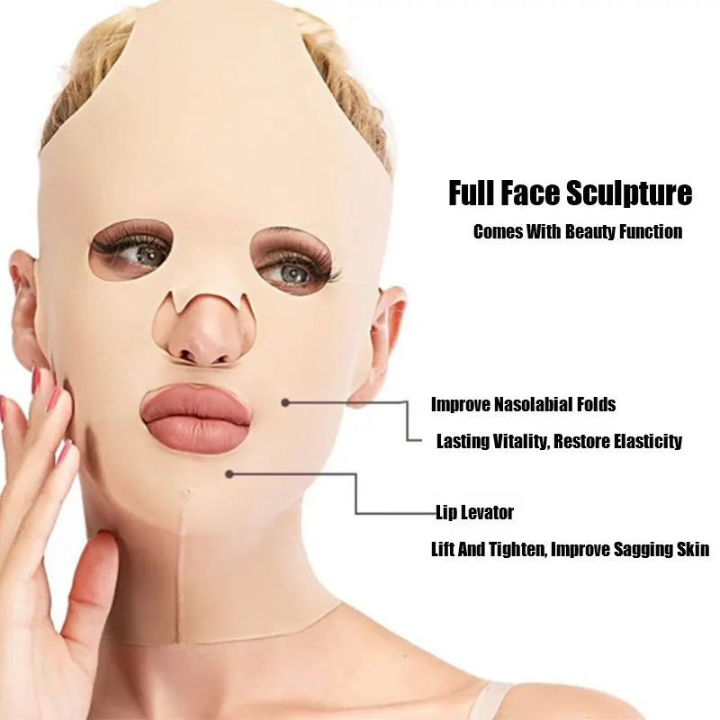 Máscara Facial De Bandagem De Emagrecimento Facial, Máscara Em Forma De V, Forma De V, Levantar, Bochecha, Chin, Pescoço, Emagrecimento, Cinto Fino