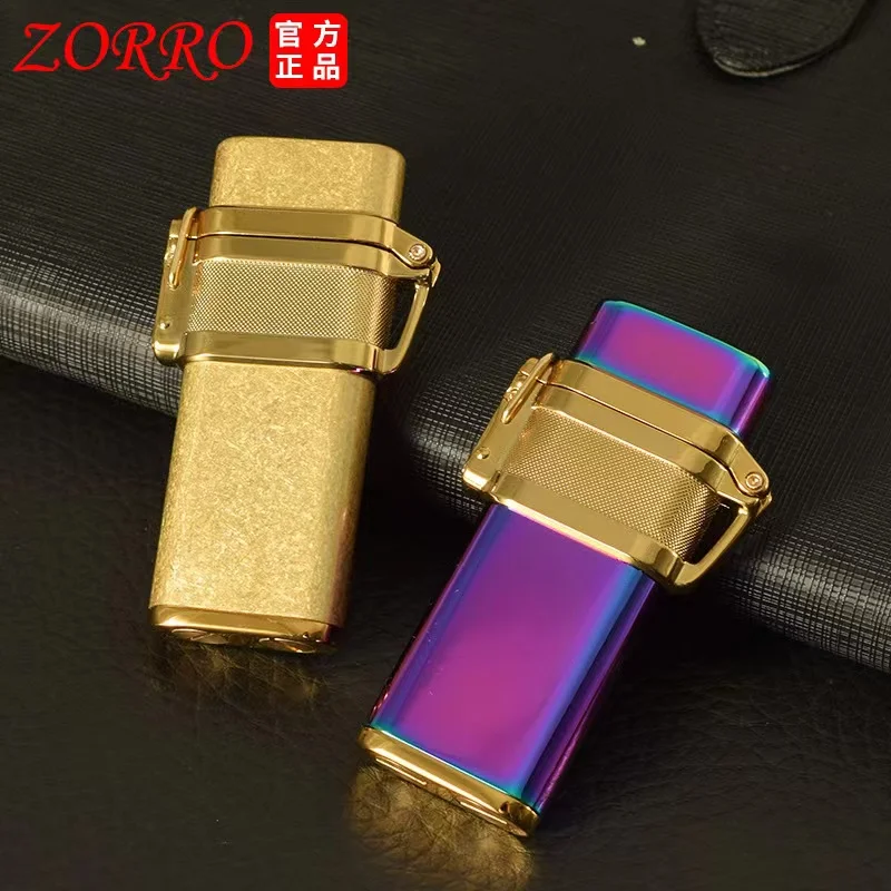 ZORRO Kerosenes Lighter Metal Submarine Model Right Side Lock Chain Feed Rope Retro Creative Smoking Accessories Gadgets for Men
