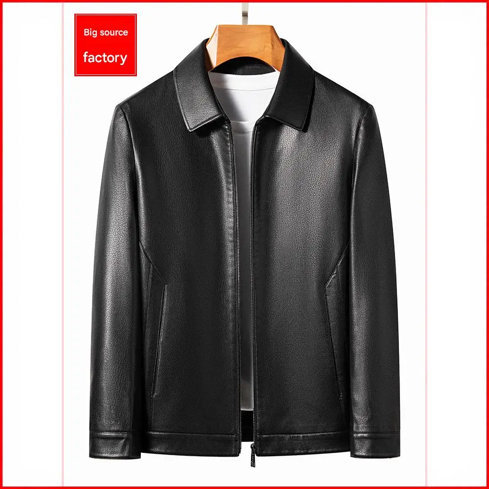 

Осенняя новая высококачественная мужская кожаная куртка Haining из овчины, мужская мужская одежда с лацканами