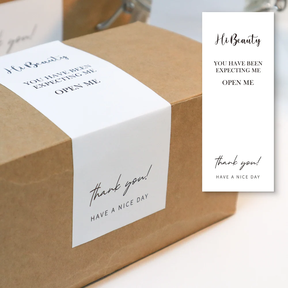 

20-50pcs This Package Nice To Meet You Too Sticker Seal Label Thank You Small Business Handmade Merchandise Decoration Stickers
