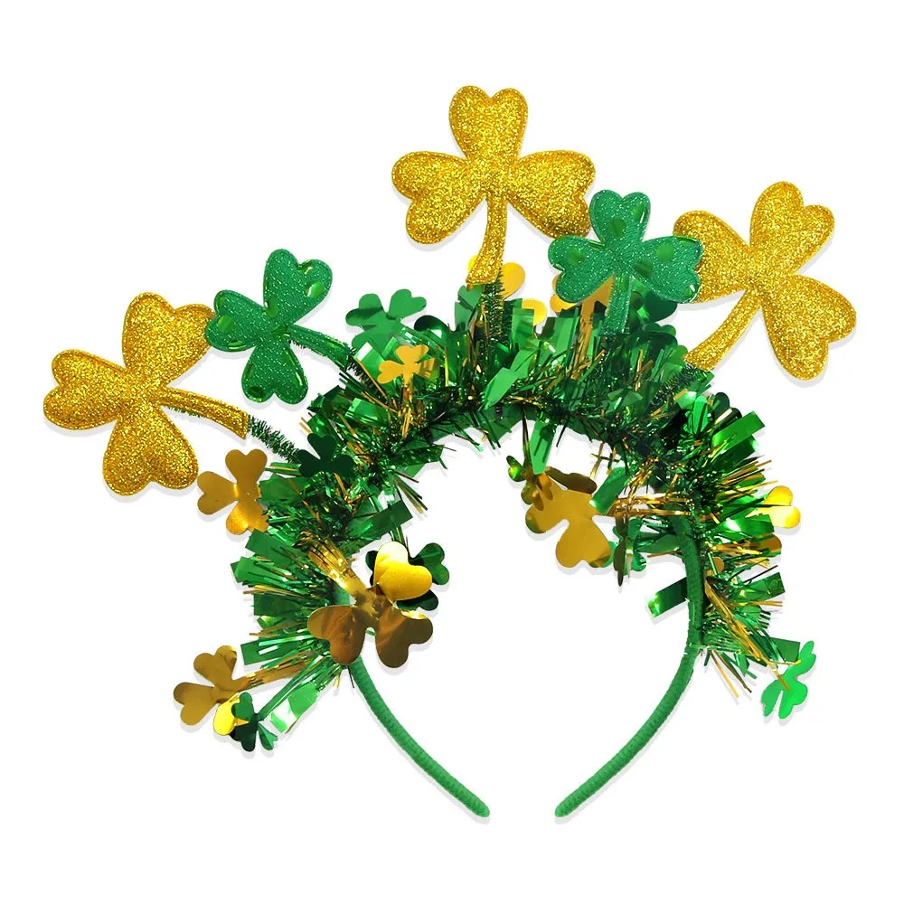 

Fun St. Patrick's Day Headbands for Women Irish Festival Shamrock Hair Hoop Party Headpiece Unisex
