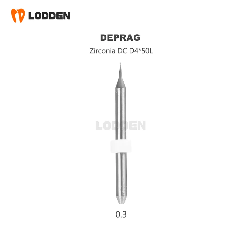 Deprag-fresa Dental W52 D52, herramienta de molienda de Zirconia (CC)/PMMA(NC) D4, vástago de 50M de longitud, 0,6/1,0/2,0 MM