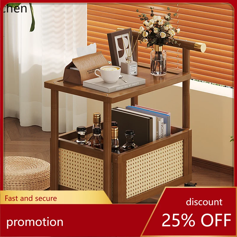 

HT trolley snack rack movable push-pull coffee table living room sofa side bedside table multi-layer