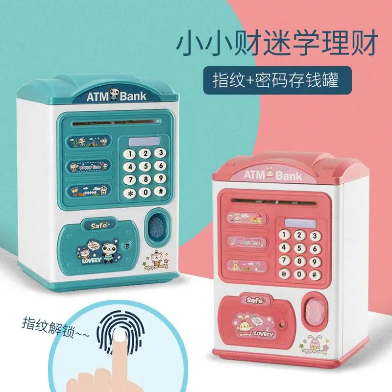 

Electronic Piggy Bank Automatic Mini Safe Coins Cash Saving Money Box Password Counter Code Key Lock Coin Bank ATM Child Gift