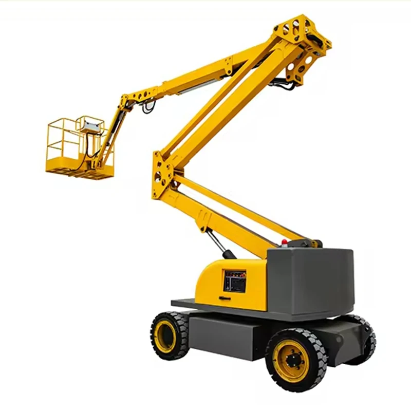 Diesel Electric Battery Truck Towable Tracked Boom Hydraulic Mobile Scissor Lift 300kg Load Straight Curved Arm Elevator