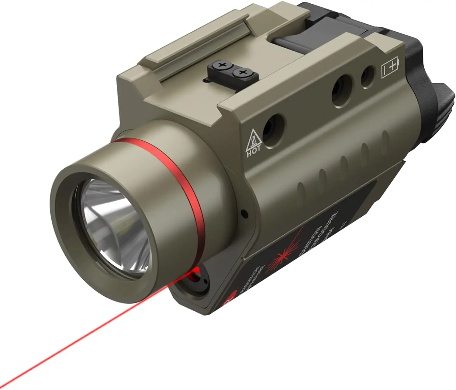 Feyachi Red/Green Laser Flashlight Combo 500 Lumen Tactical Light with Picatinny Rail Mount