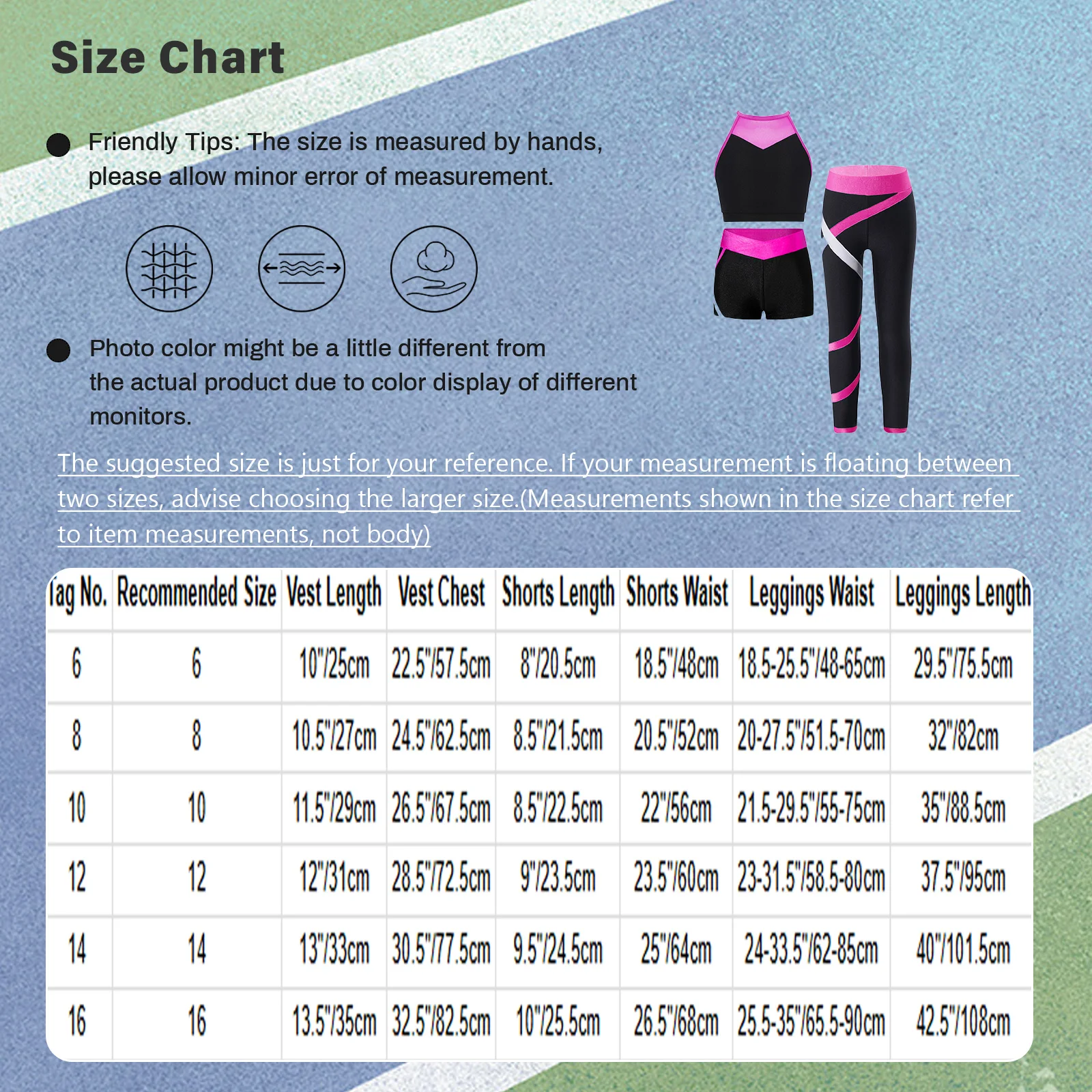 Kinderen Meisjes Balletdanssets Kleurblok Sportoutfits Uitgesneden rugvest met shorts en legging voor gymnastiektraining Hardlopen