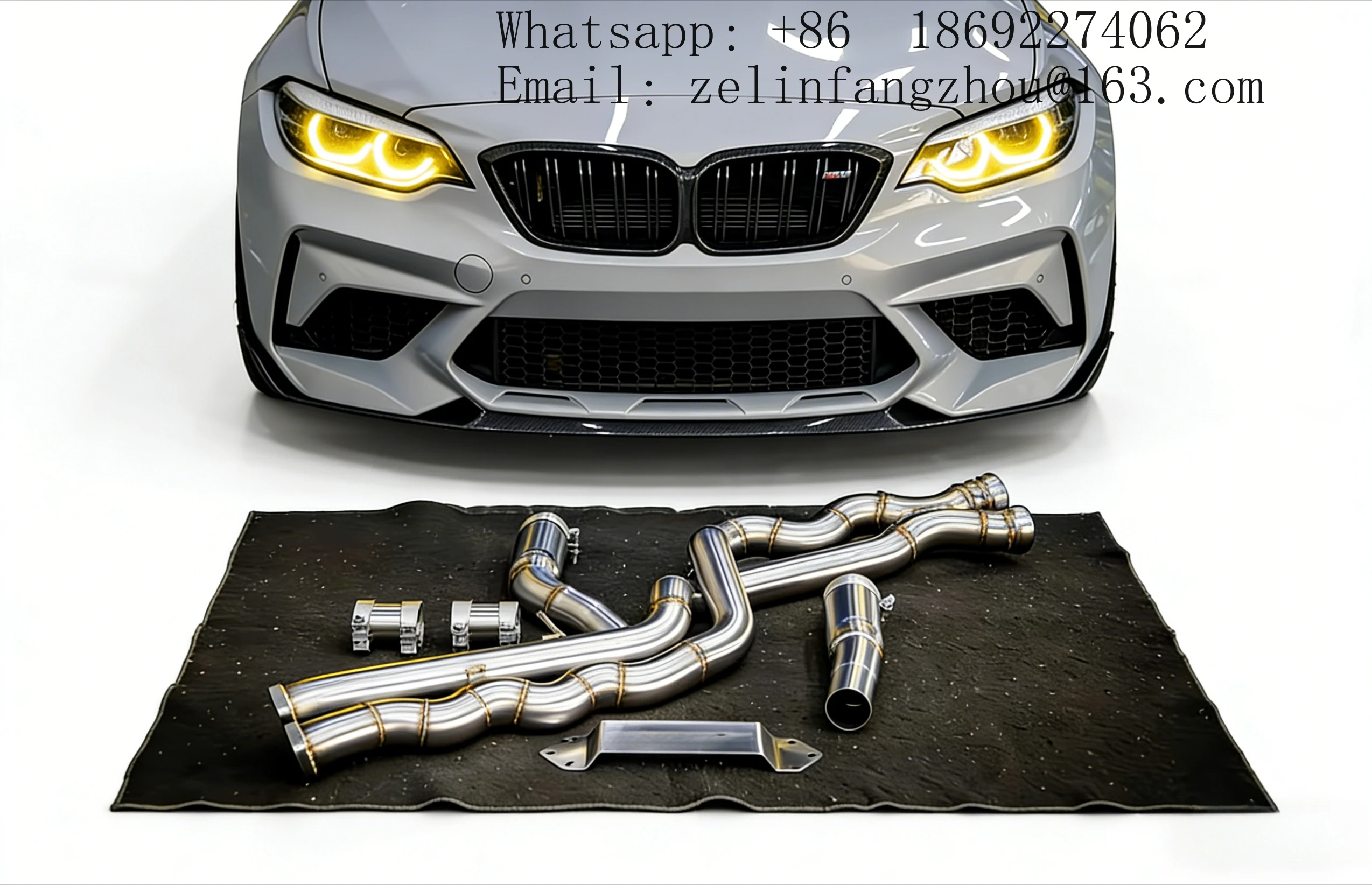 

Высокопроизводительная выхлопная система из нержавеющей стали 304 с равнодлинной центральной трубой и кронштейном для BMW M2C F87 S55