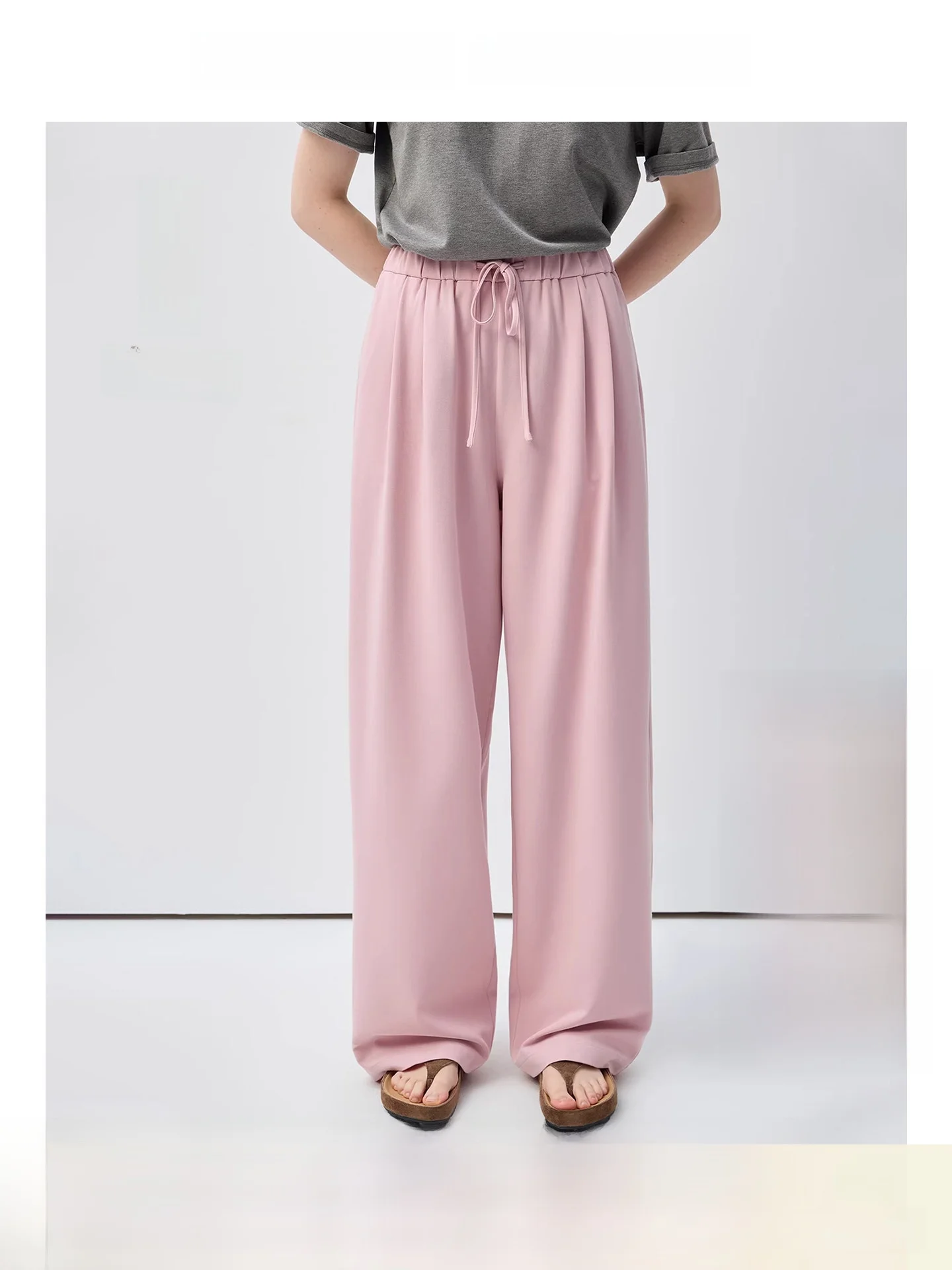 

Женские повседневные брюки Rui больших размеров: прямые, широкие, струящиеся, весенние, новые, универсальные, с высокой талией, для полных фигур