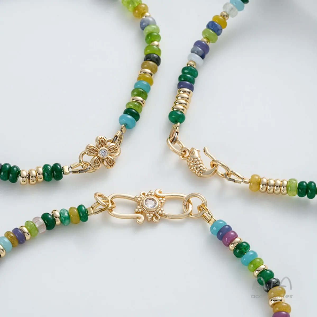 Brass 14K Gold Plated Chinese Style Fish Hook Flower S Clasp DIY Beaded Bracelet Necklace Connector Findings