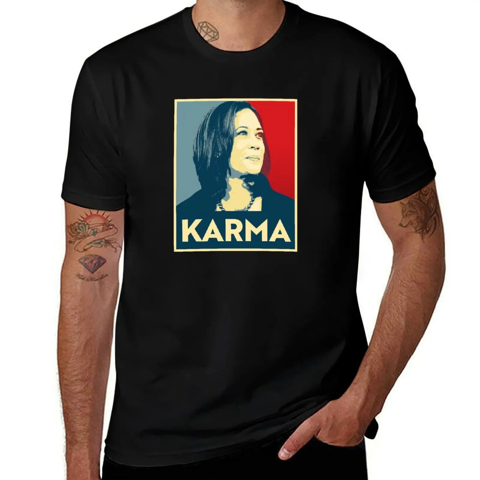 

Футболка Kamala is Karma, футболки для мужчин, футболки с рисунком, мужская футболка, мужские забавные футболки с рисунком