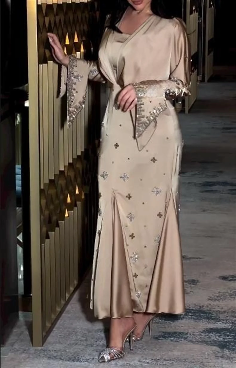 Customized Evening Satin Draped Beading Pleat Beach A-line Square Collar Bespoke Occasion Gown Midi Dresses Saudi Arabia