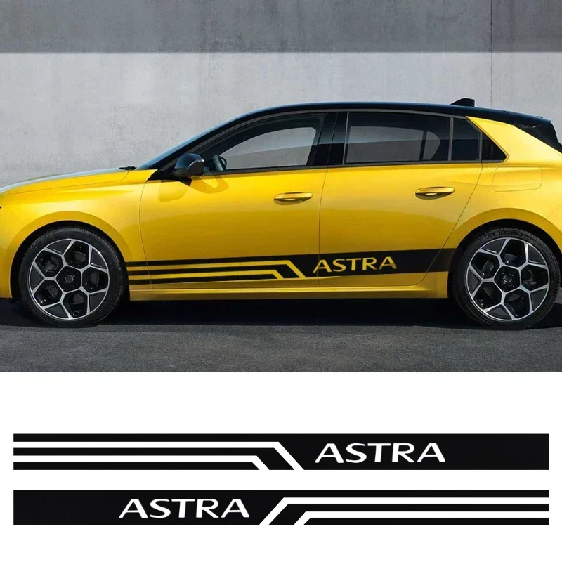 Side Skirt Sticker Racing Sport Decals Stripe Wraps Body Stickers For Opel OPC line GSI GT GTC Astra Tigra Cascada Combo Corsa