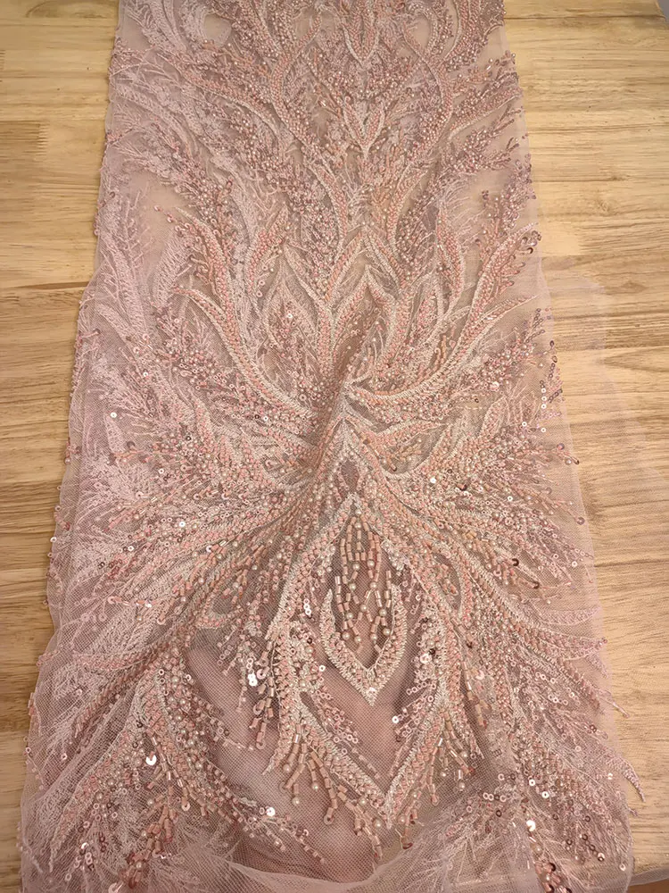 Lace Fabric Embroidered Beaded Dress Material