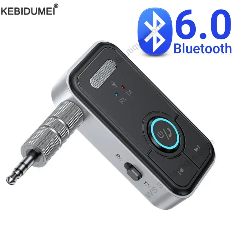 Adaptateur Bluetooth 6.0, transmetteur Audio sans fil, récepteur pour voiture, musique, casque, haut-parleur, adaptateur Audio AUX avec prise Jack 3.5mm