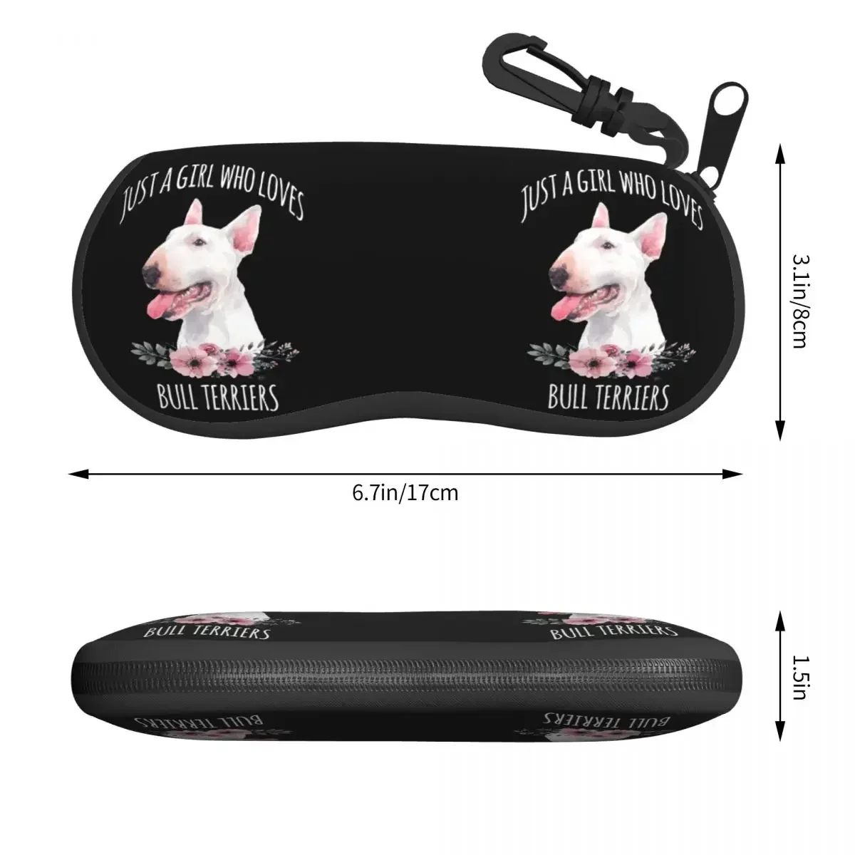 Bull Terrier Lover Eyeglass Glasses Case Women Men Soft Dog Sunglasses Protective Pouch