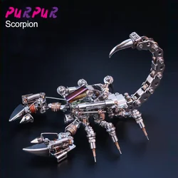 DIY Punk 3D Building Blocks Metal Stainless Steel Mechanical Assembly Luminous Insect Scorpion Model Birthday and Christmas Gift