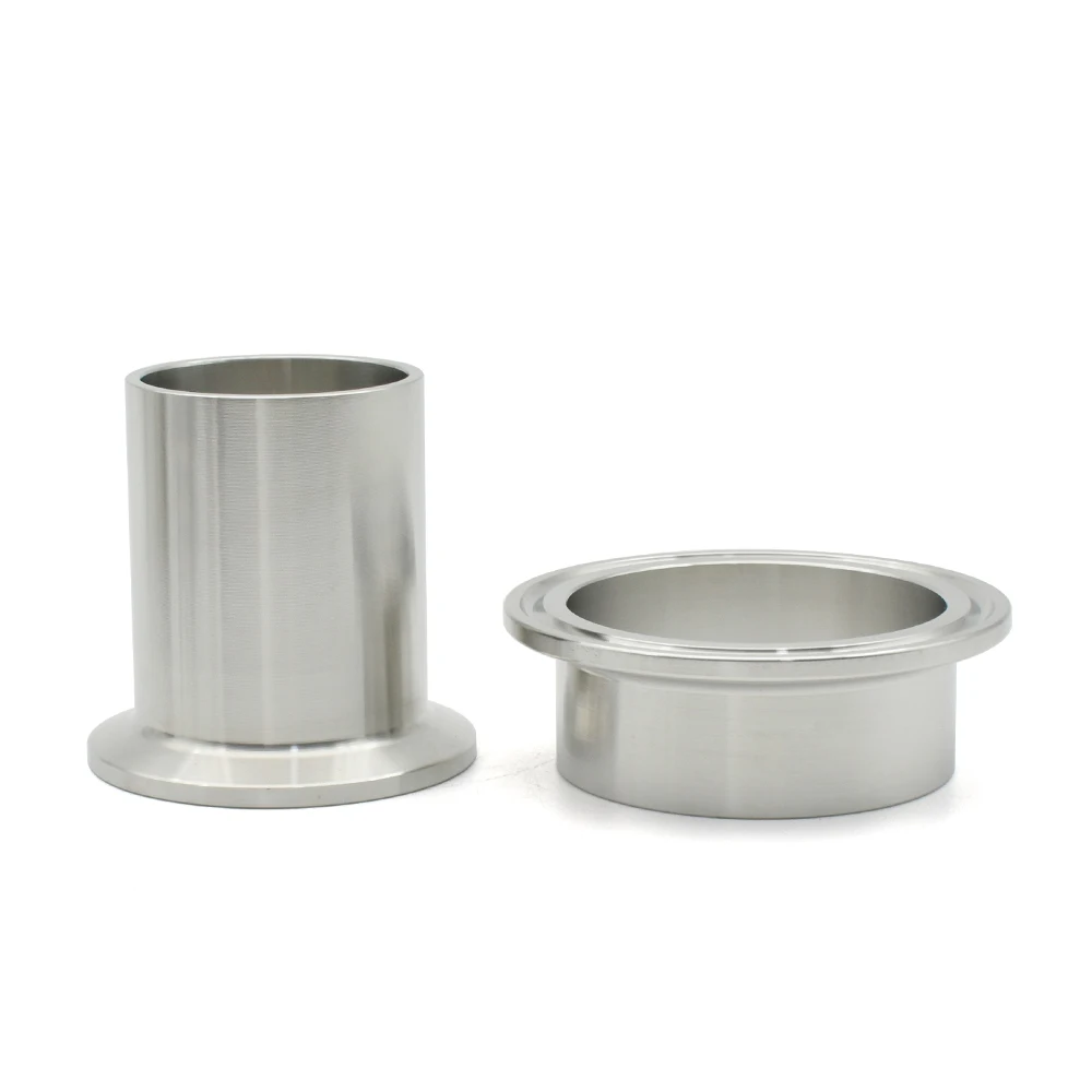 21.5 50mm Length 12.7-159mm304/316L Stainless Steel Sanitary Welding Pipe Fittings, Clamp Sleeve, Three Clip Chuck, Flange Joint