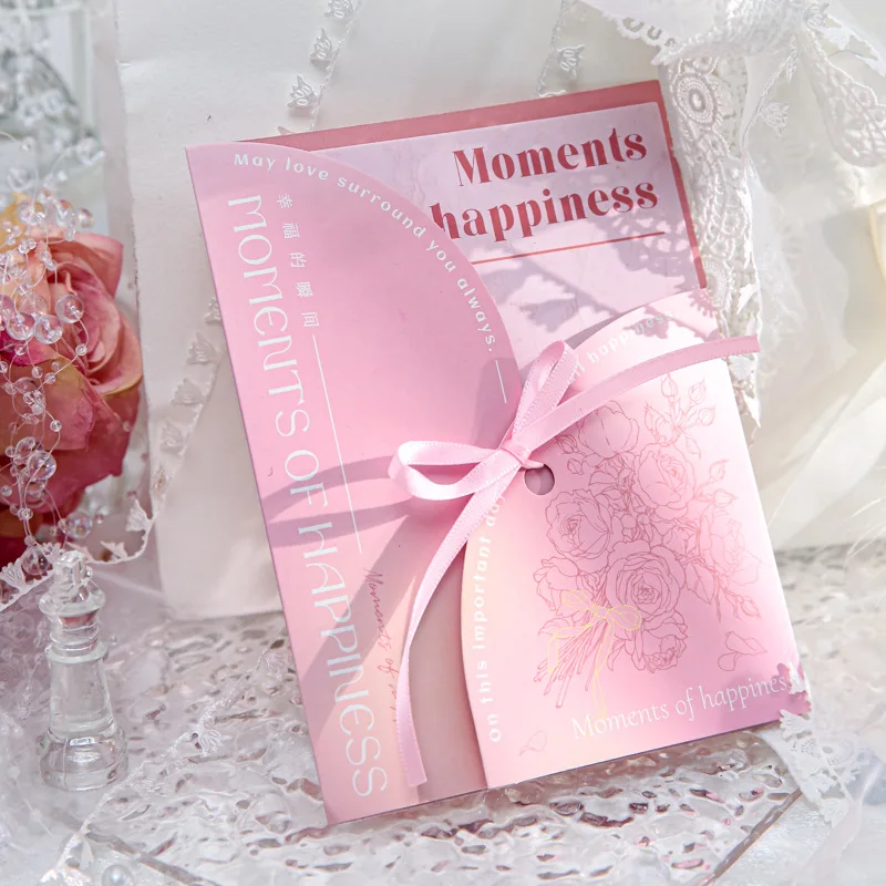 4pecs High-quality rectangular greeting card Romantic INS style blessing message envelope cards greeting cards for all occasions