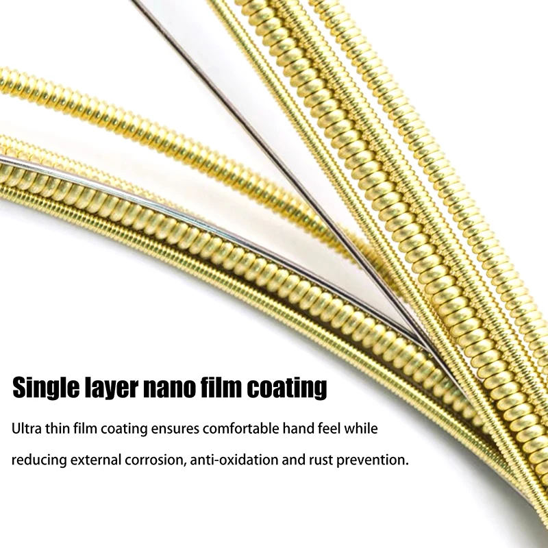 Acoustic Guitar Strings Hexagonal Nickel Bronze Bright Tone Musical Instrument Accessories