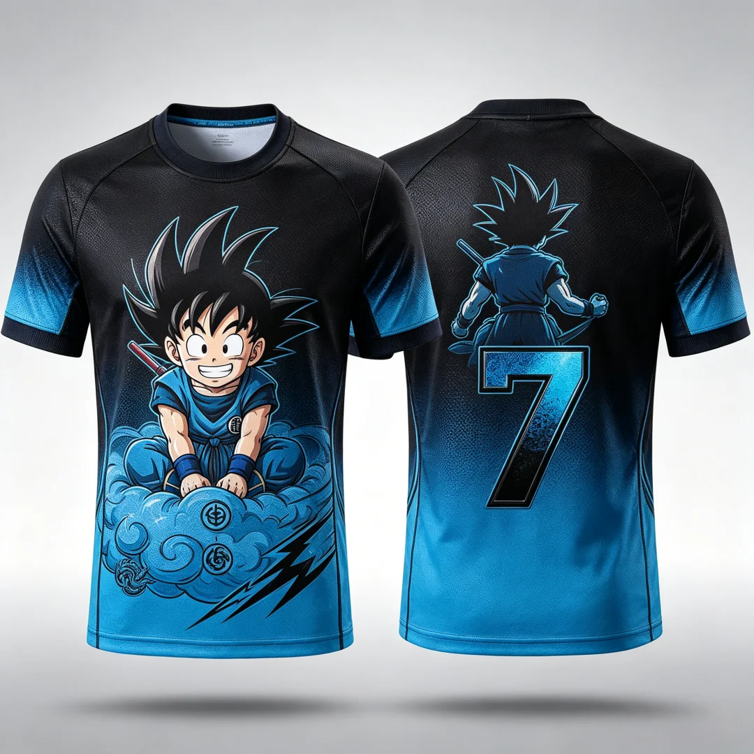 2026 Dragon Ball Kid Goku & Shenron # 7 Jersey T-Shirt 3D-Druck Anime Tee Atmungsaktive Sportbekleidung für Männer Frauen Fans Streetwear Top – Detail 12