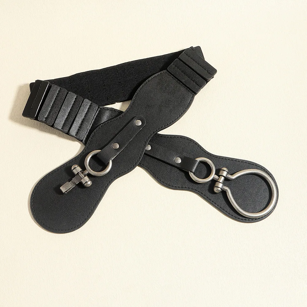 fashion-women's-vintage-wide-elastic-waist-cincher-faux-leather-metal-buckle-adjustable-dress-coat-corset