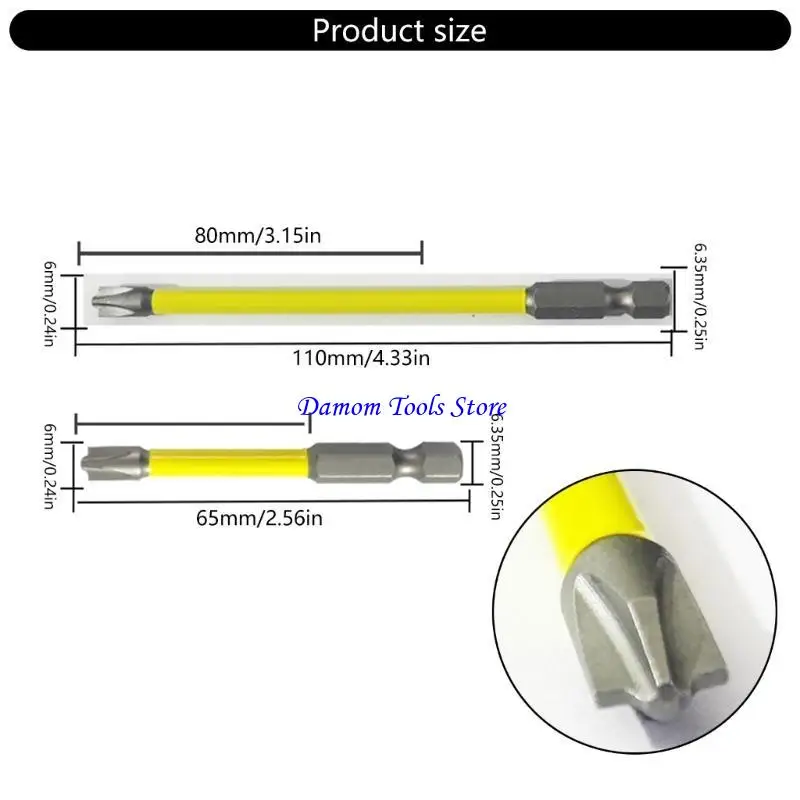 57be Bit Obeng Magnetik untuk sakelar sakelar Obeng Bit Kekerasan Tinggi