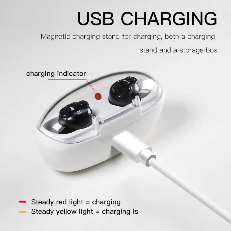Elderly Rechargeable Type-c Charging with Charging Compartment Hearing Aid Mini Inner Ear Portable Amplifier For Deaf