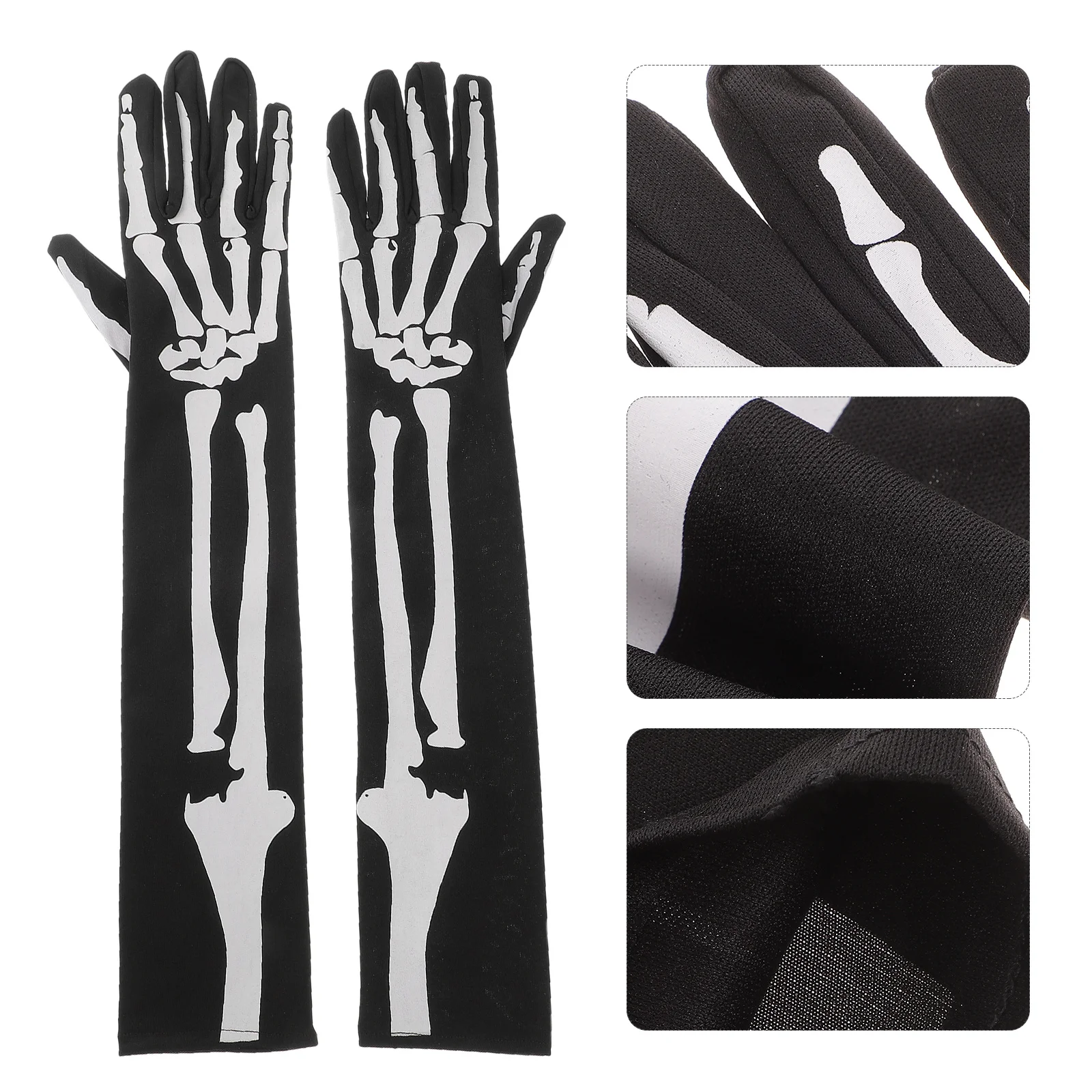 قفازات الهالوين بذراع طويلة وأصابع كاملة من مادة ممتازة للجنسين والمراهقين والبالغين ومستلزمات تزيين الحفلات #1