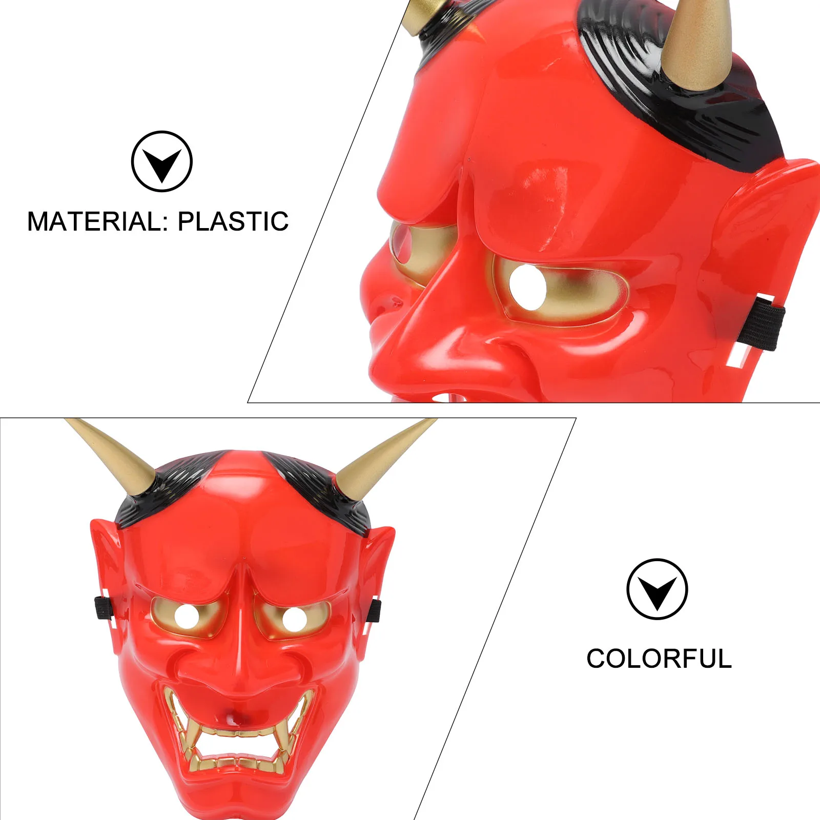 

2pcs Wisdom Mask Plastic Halloween Horror Creepy Masks Scary Monster Cosplay Party Red Masquerade Toy
