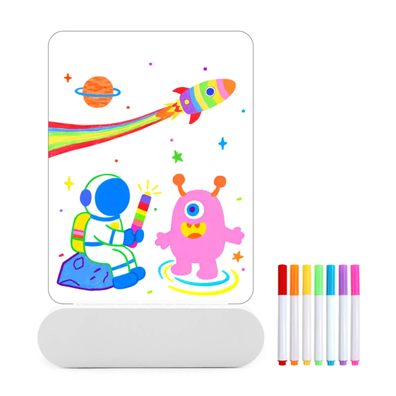 LED-schrijfbord 3D 4-kleuren licht Oplaadbaar speelgoed Herbruikbaar acryl tekenbord voor jongens Meisjes Tieners Thuis School Kantoor