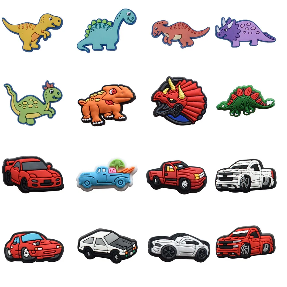 Dinosaur Shoe Charms for Crocs Accessorie Car Decorations Boys Girls Kids Women Teens Christmas Gifts Birthday Party Favors Pins