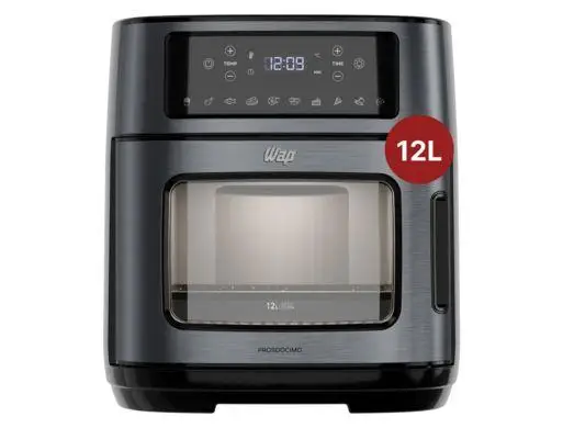 مقلاة هوائية Wap Airfry Oven WAOD2 باللون الأسود والإينوكس الرقمي مع مؤقت 12 لتر FW010509 - 220 فولت