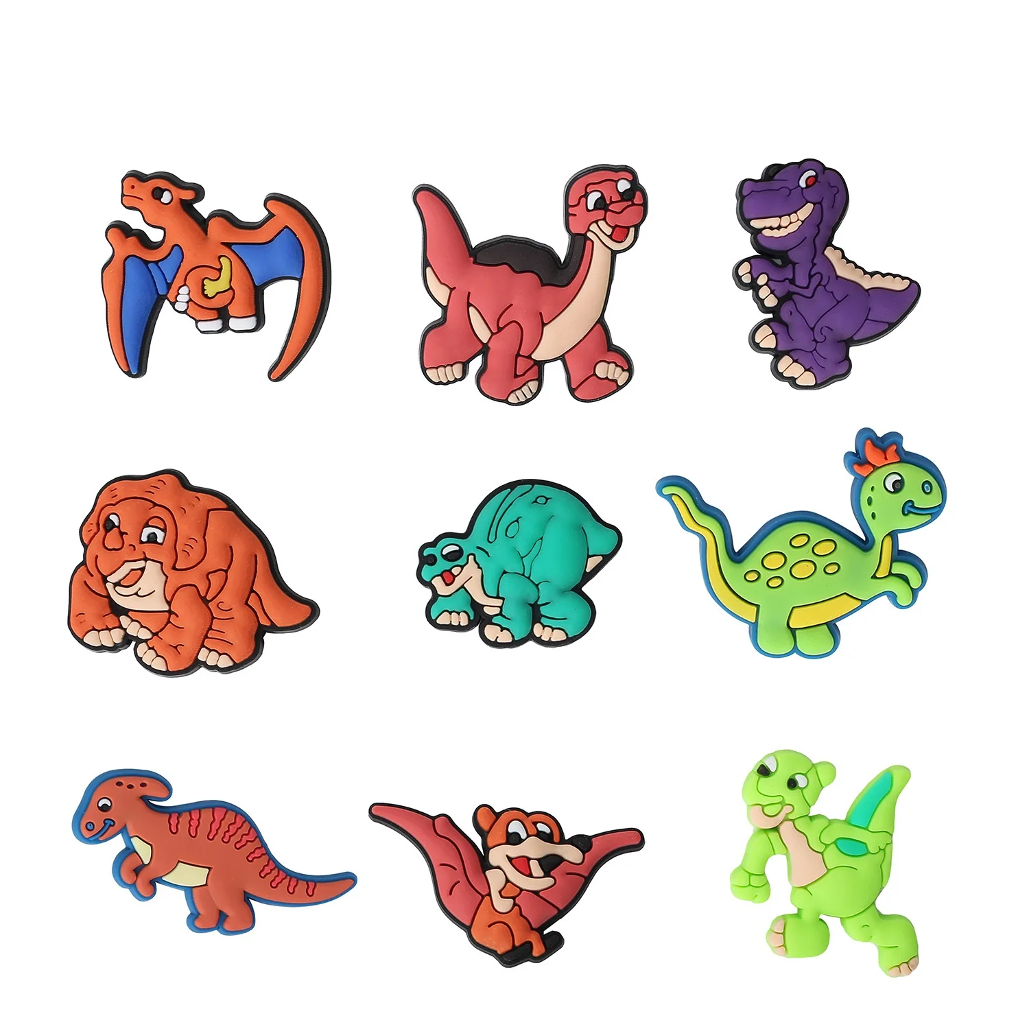 10PCS Dinosaur Decorations Shoe Charms Croc  Original Shoe Decoration Sneakers Garden Sandal Accessorie Woman Gifts Wholesale