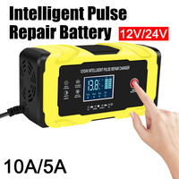 Auto Pulse Repair Car Motorcycl Battery Charger Digital LCD Display Intelligent Pulse  Fast Power Charging 12V 12A/24V 6A
