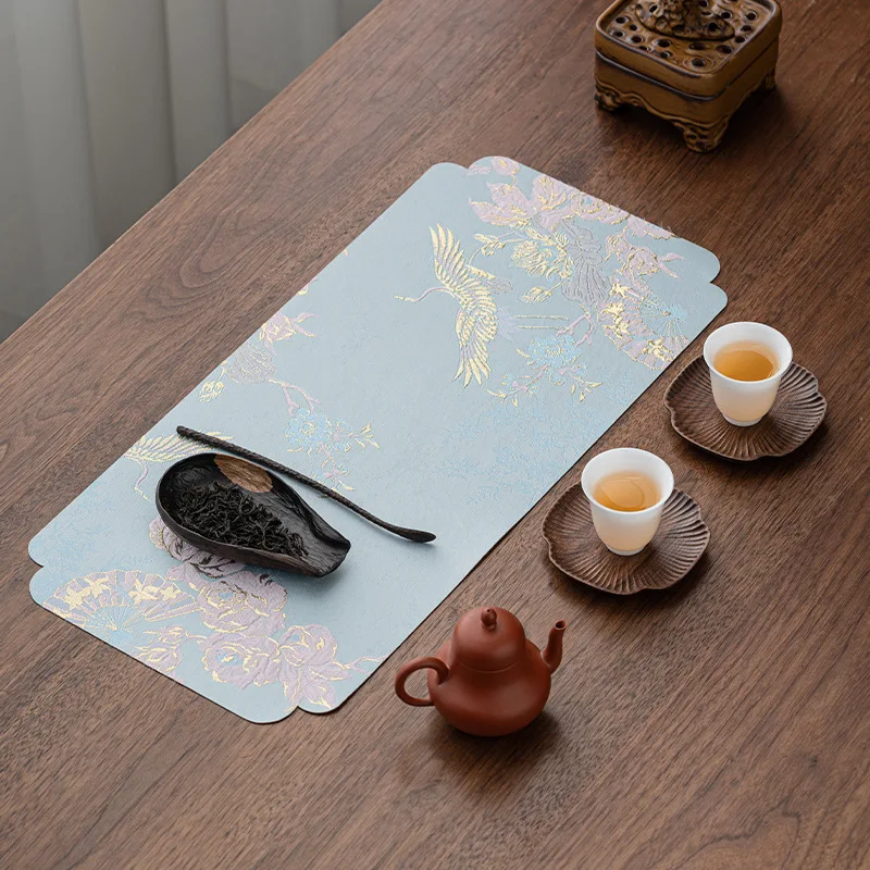 

LH Double-sided dry brew tea table mat Chinese Zen handmade fabric pot coaster