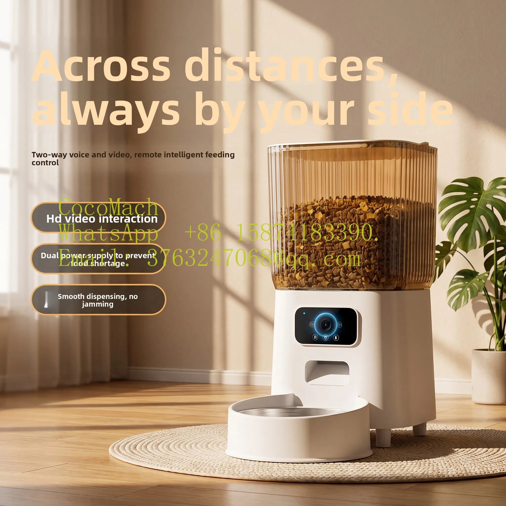 Smart Automatic Pet Feeder with Camera Timed Quantitative Self Service for Cat Dog Food