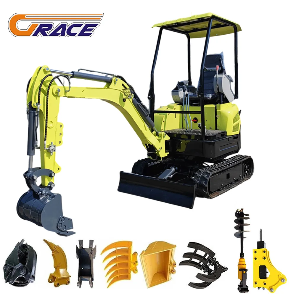 

Factory Prices Door to Door Micro Excavator 1.3 Ton Hydraulic diesel Agricultural Mini Digger Crawler Excavator