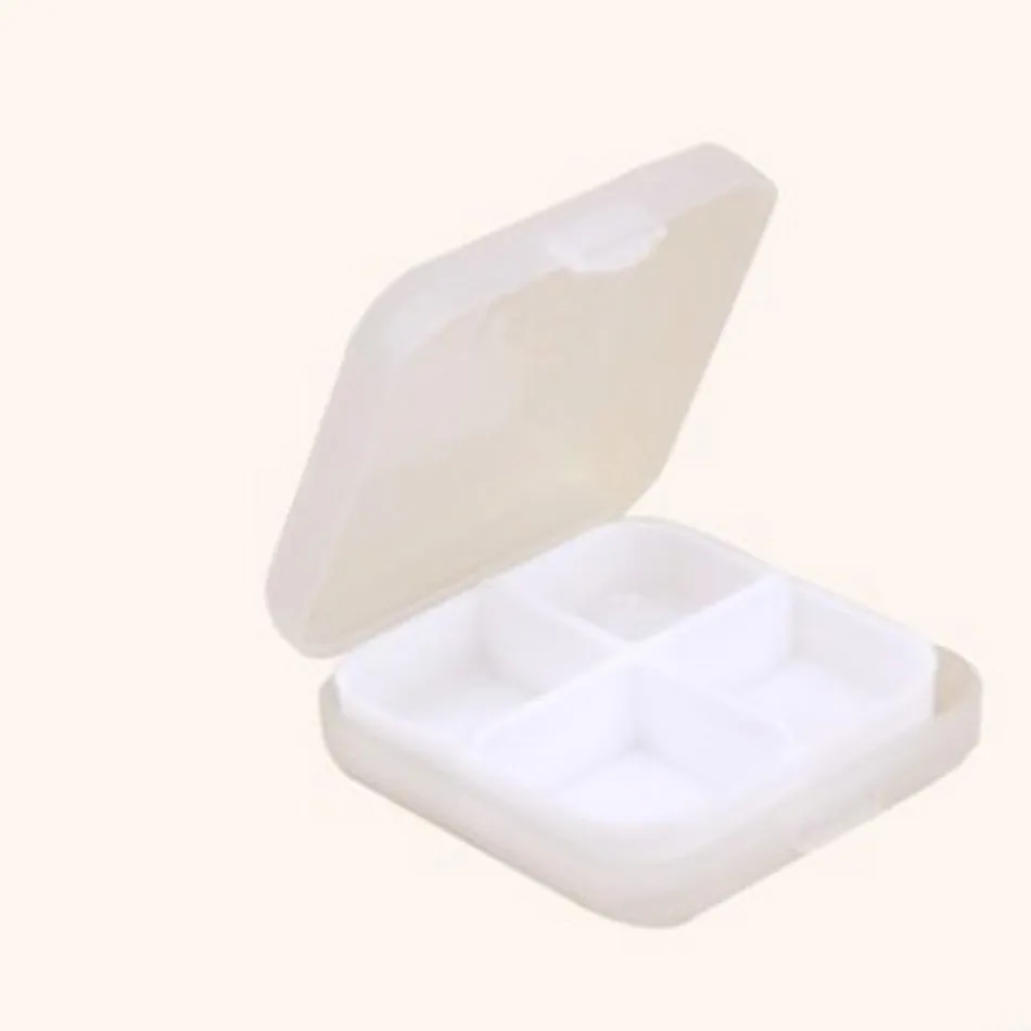 Square 4 Grids  Pill Box 5Colors Convenient Drug Placement Travel Medicine Placement Portable Tool