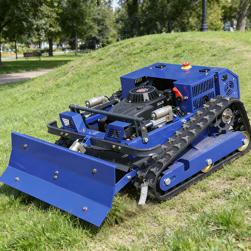 

Customized tracked all terrain remote control lawn mower, farm orchard weeding and lawn cleaning machine