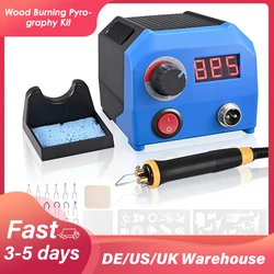 Wood Burning Pyrography Kit for Adult Beginners Wood Burning Kits with Pen Station Adjustable Temperature 100~700℃ ,23 Wire Nibs