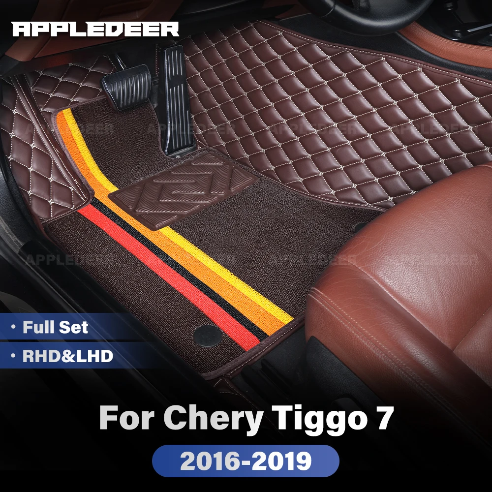 

Для Chery Tiggo 7 2016-2019 двухслойные автомобильные коврики на заказ, автомобильный ковер, аксессуары для интерьера