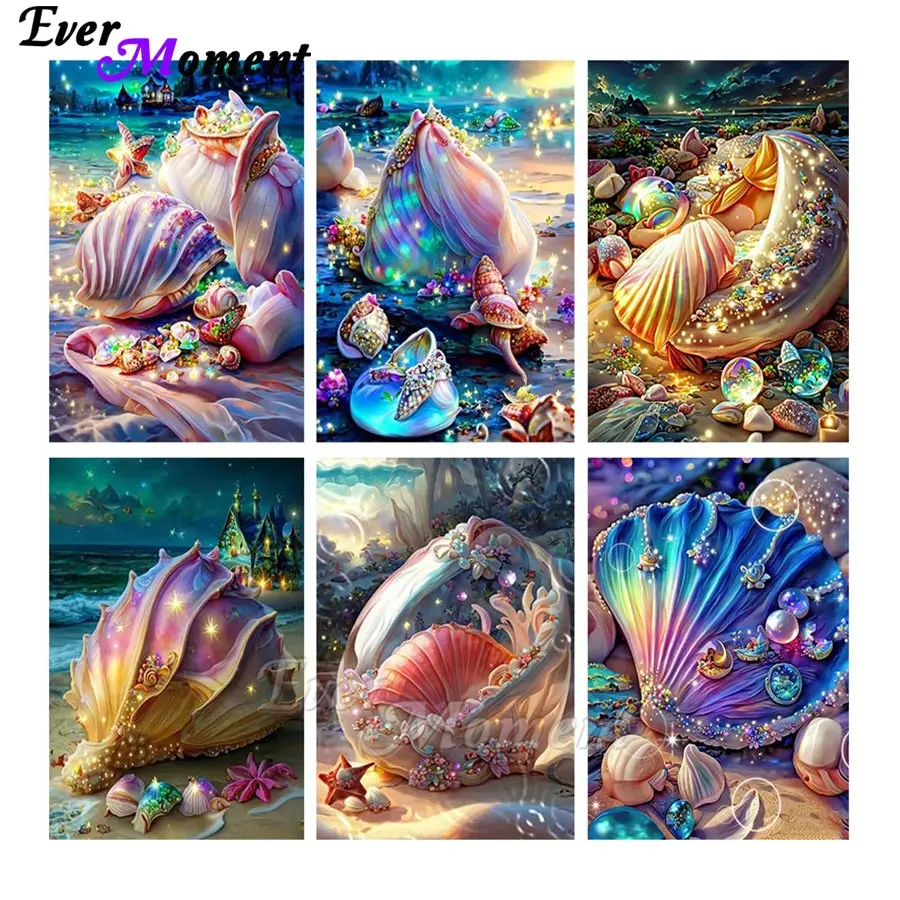 

DIY Diamond Mosaic Shell Seaside for Home Decor Full Drill 5D Diamond Painting Kits with Special Drills ASF2855