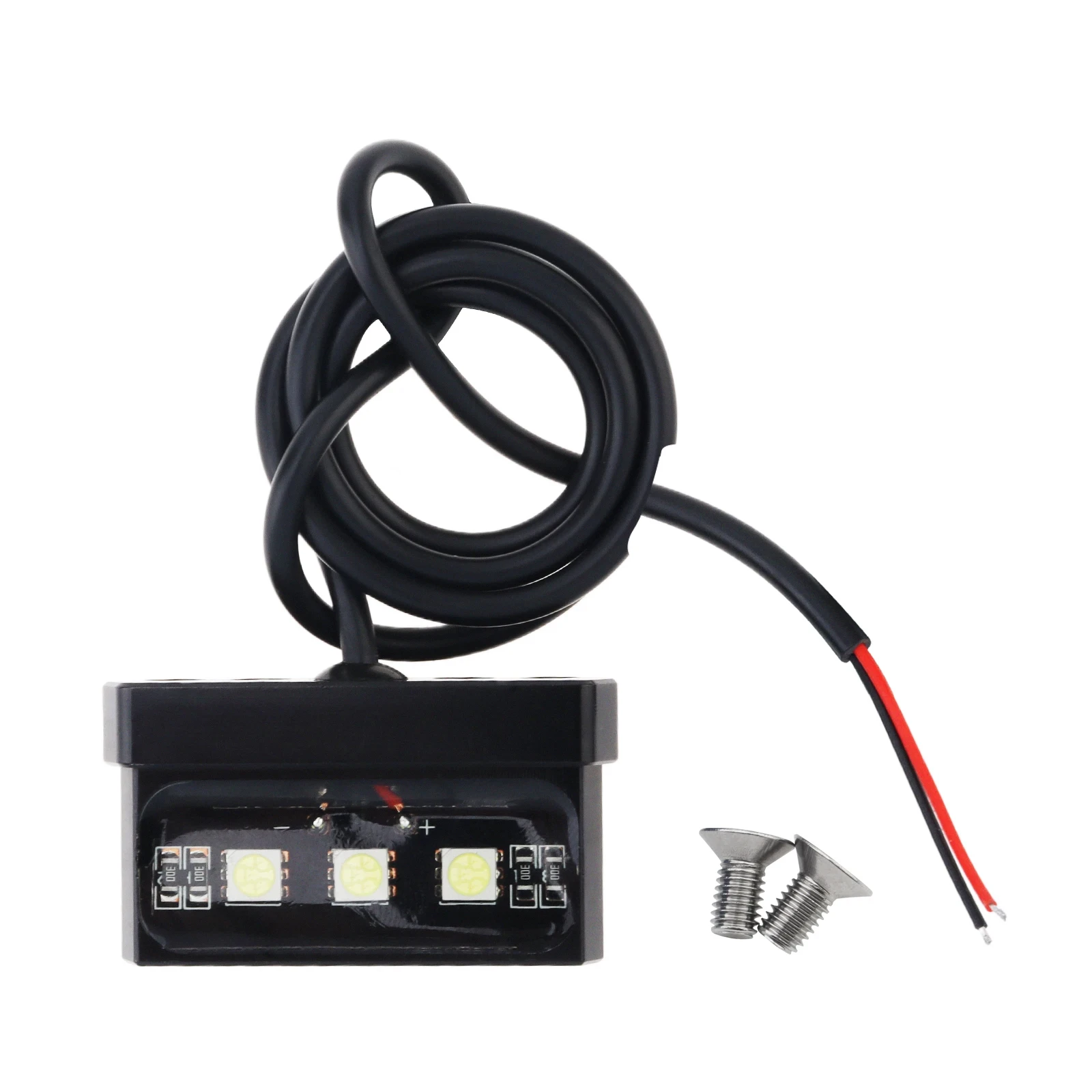 ضوء لوحة ترخيص الدراجة النارية LED صغير 12 فولت باستخدام الحاسب الآلي سبائك الألومنيوم مقاوم للماء الخلفي الذيل الدراجات النارية الخفيفة للوحة الترخيص الأسود #4