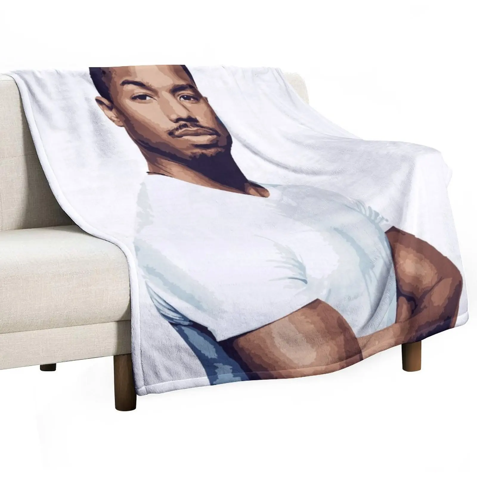 Michael B Jordan Throw Blanket Flannel Fabric Bed linens Soft Plaid Blankets