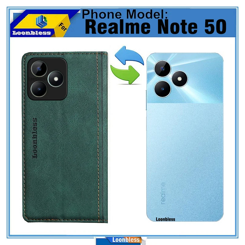 Flip Book Housing Case For Realme Note 50 Phone Case Etui Realme Note 50 global version Realmi Note50 Realmi Real me Note 50 bag
